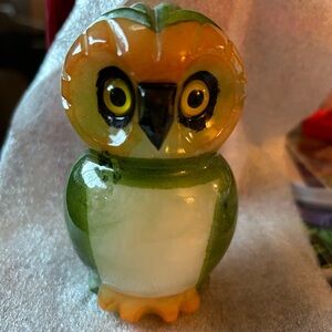 Alabaster owl. Hand painted; wonderful and unique